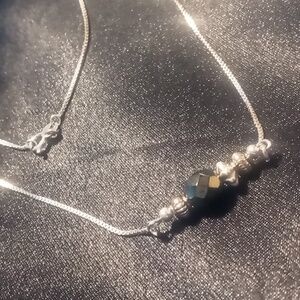 Sterling silver collar/choker necklace 16 in. long extender can be used beaded